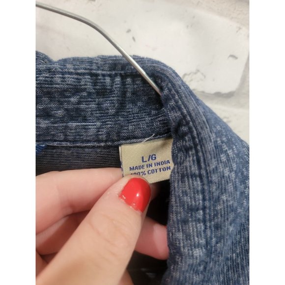 Tommy Bahama Men Size Large‎ Button Up Long Sleeve Blue Soft Casual Shirt Cotton - Picture 4 of 7